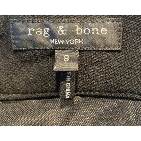 Rag & Bone High Rise Pleated Wide Leg Trouser Pants Virgin Wool Blend Black 8 - Picture 4 of 6